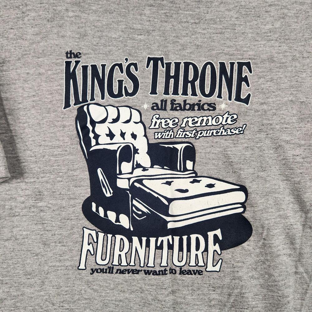 Vintage Old Navy Shirt Mens XL Gray Kings Throne Graphic Funny Recliner Logo Y2K